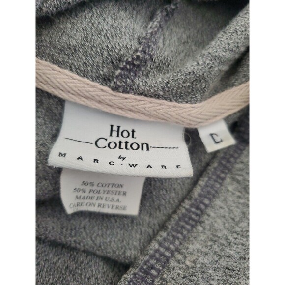 Hot Cotton By Marc Ware 2 pc Hooded Top Long Sleeve & Pants Gray Womens Size L - Picture 2 of 16